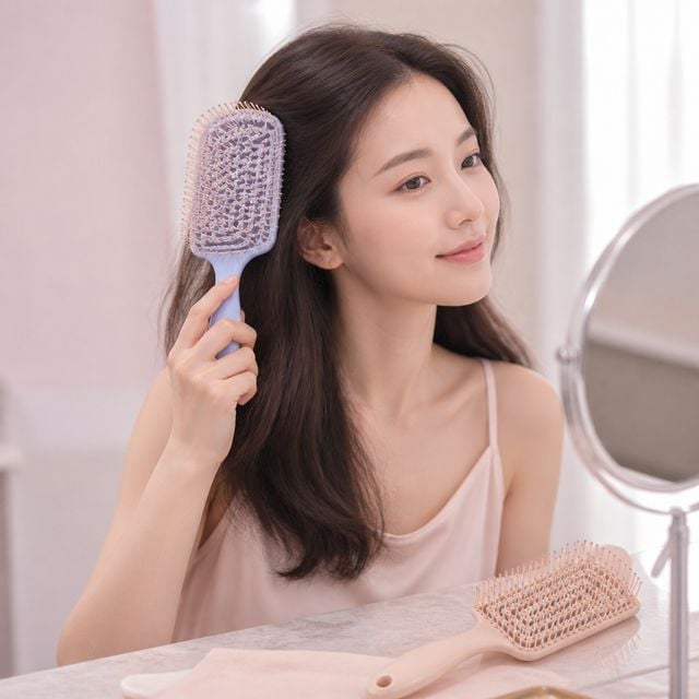헤어 스타일링 뿌리 볼륨 빗 미용실 헤어롤 빗질 기구 - 이미지 1