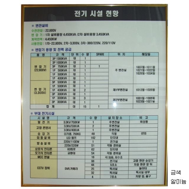 현황판알미늄프레임 작업현황판 공사현황판 월간계획표