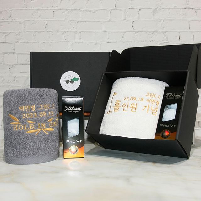 홀인원타올 홀인원골프공 골프공3구 선물 원기념품 굿즈 답례품 주문제작 기념품 판촉물