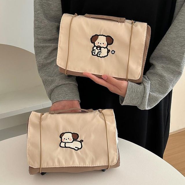 몽글퍼피자수 3단 접이식 멀티 여행 파우치 - 이미지 6