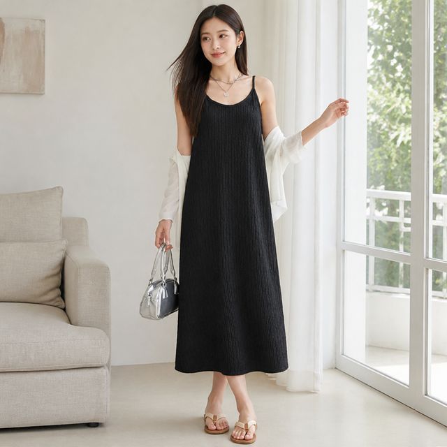 여성 데일리룩 끈나시 원피스 2color