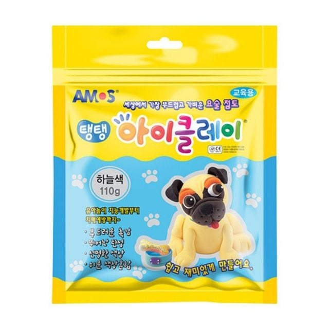 아모스 탱탱 아이클레이 110g 하늘, 시니어 만들기 컬러점토 - 이미지 1