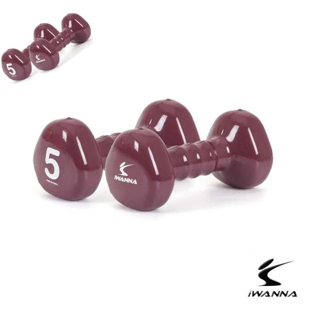 PVC 삼각 아령 5kg 프렌치버건디 헬스덤벨 팔운동덤벨 홈트덤벨 근력운동덤벨