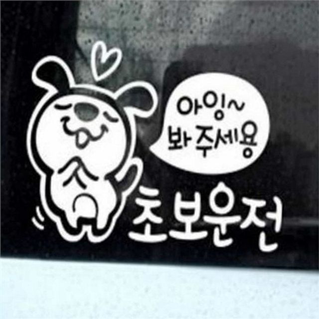 초보운전 자동차 스티커 초보운전 차량 스티커 외부용 귀여운 시트지 안전 후방