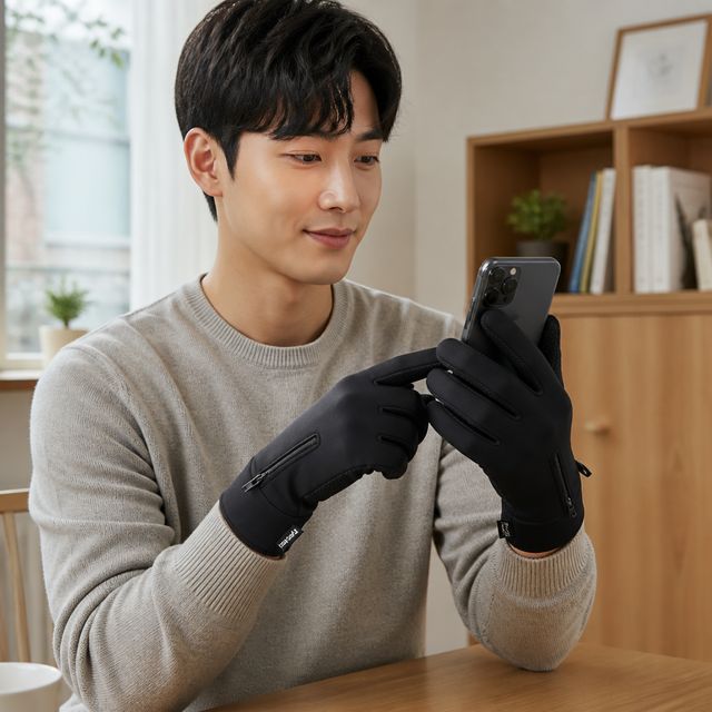 네오플랜 스마트폰 터치장갑 겨울 방한장갑 카드수납 기모 남성 장갑