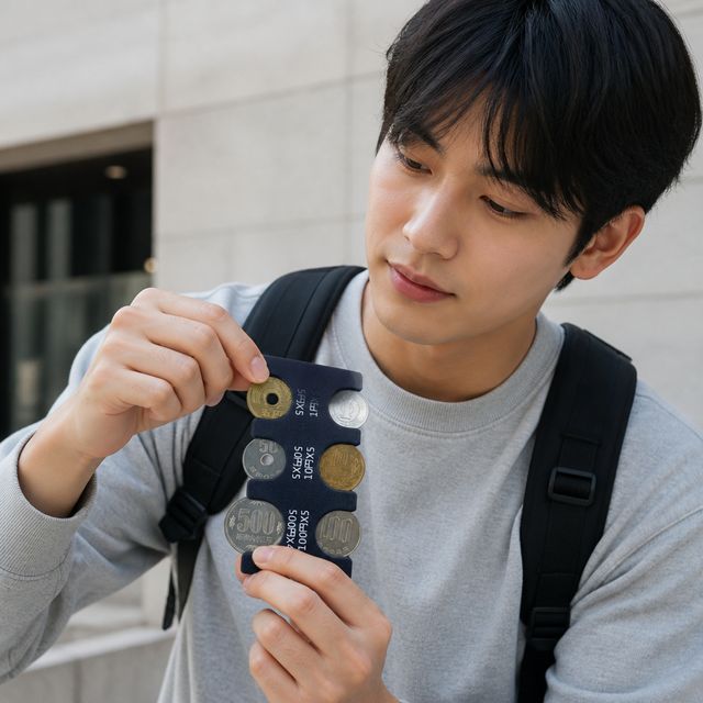 엔화 동전 보관함 여행용 지갑 케이스 홀더