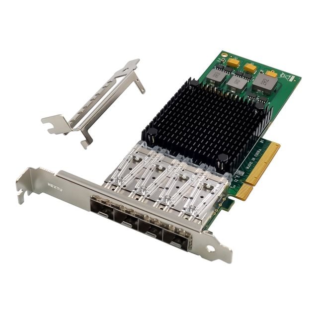브로드컴 서버용 4포트 랜카드 10G 기가비트 PCIE 쿼드 SFP+ NAS PXE 광패치코드 네트워크 광모듈 데스크탑