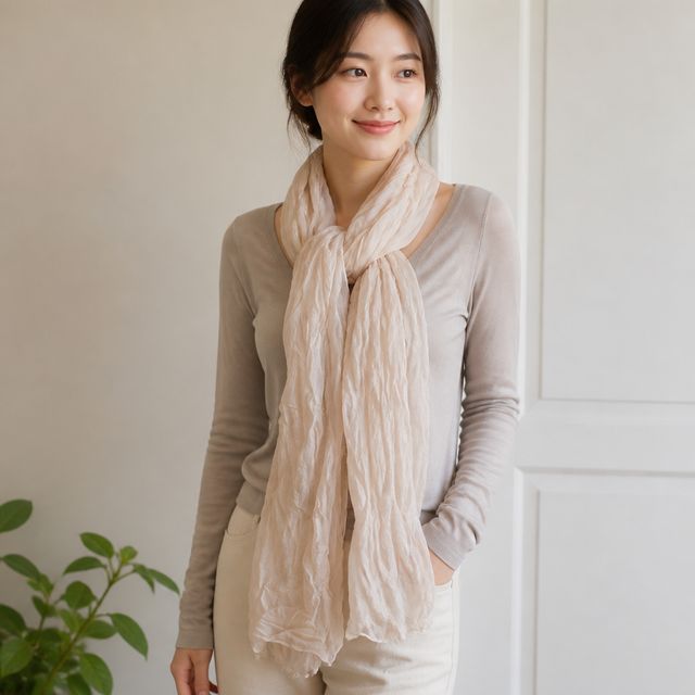 무지 롱 스카프 숄 6color 여자 목도리 간절기 아이템 - 이미지 1