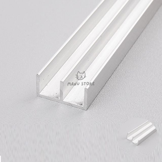 백색레일 호차레일 유리 진열장레일 쌍홈 8mm