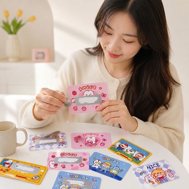 스크래치 복권 만들기 DIY 생일 축하 동전 긁기 카드 엽서 어린이날 선물용
