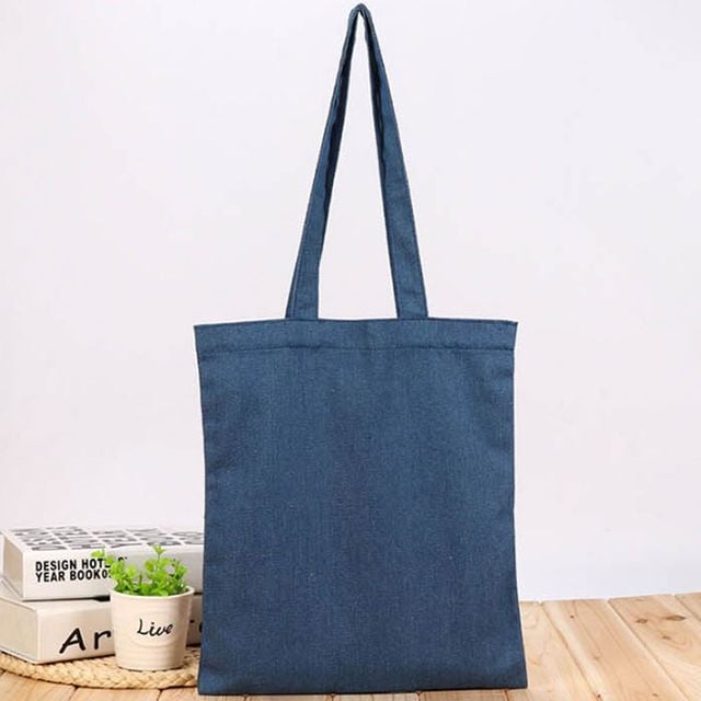 데님 중청 무지 에코백 여자 데일리 캐주얼 숄더백