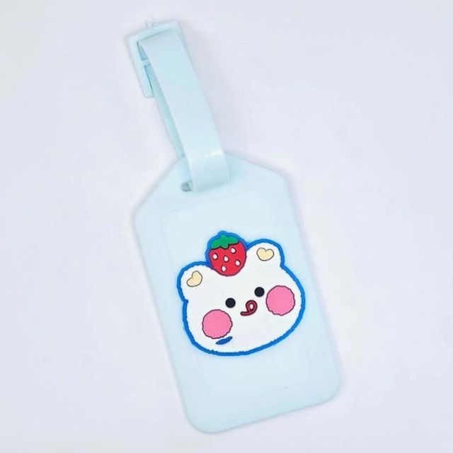 캐리어 딸기흰곰 가방 꼬리표 이름표 러기지 네임택 태그 표시 실리콘
