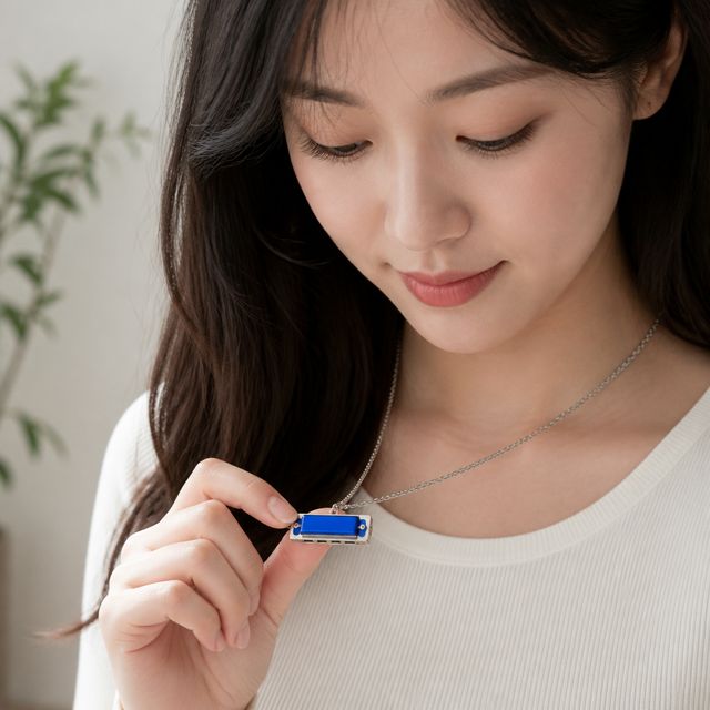 하모니카 펜던트 목걸이 7색 미니 악기 액세서리 선물용