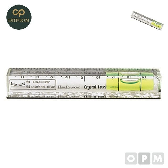 수평측정 수평계 수평 투명레벨 ED 10CL 15X15X100mm 0.50mm/m