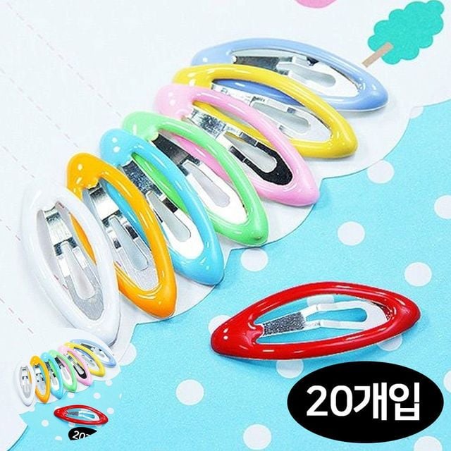 강아지악세사리 애견머리핀 강아지 타원 똑딱이 20개입