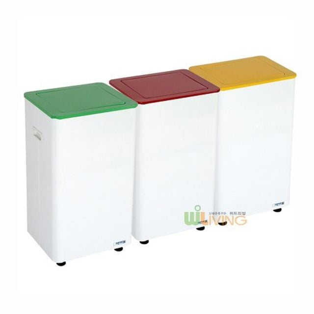 스틸분리함 STC-500R 칼라회전뚜껑/칼라6종(50L)3분류 분리함 업소용 재활용 쓰레기통