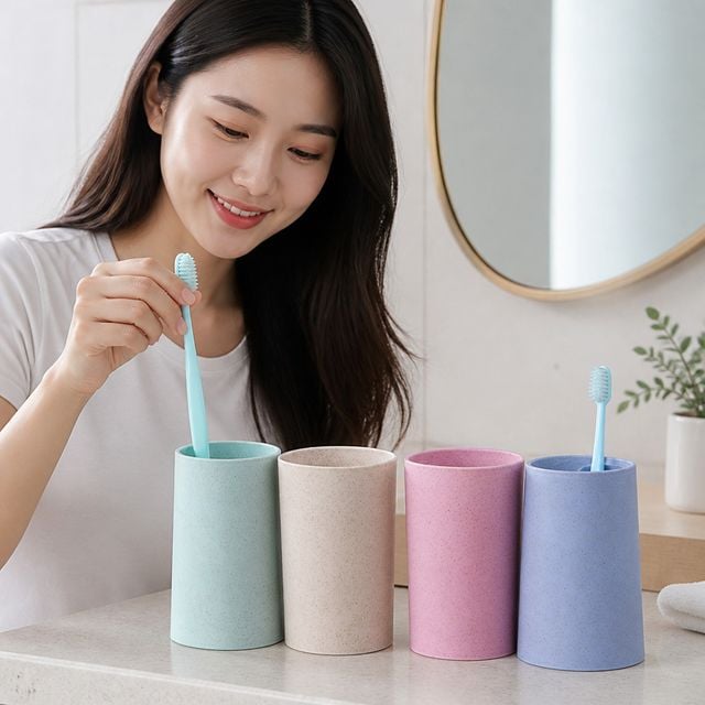 양치컵 거꾸로 보관 칫솔걸이 욕실 거치대 양치 용품
