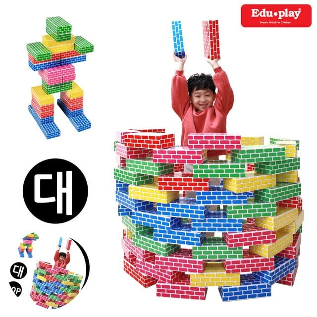 만들기블럭 블록놀이 에듀 종이 벽돌블록 대 오색 20Pcs
