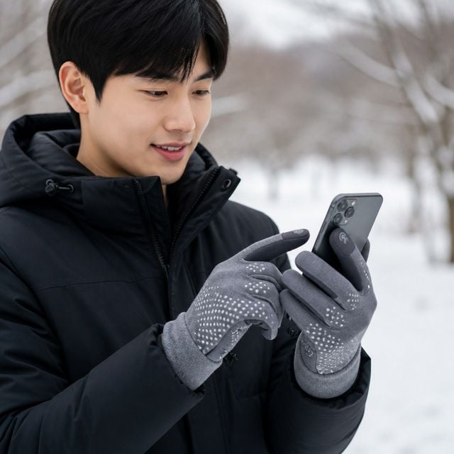 방한 장갑 남녀공용 겨울 등산 낚시 스마트폰 터치 방수 스포츠 겨울장갑 - 이미지 1
