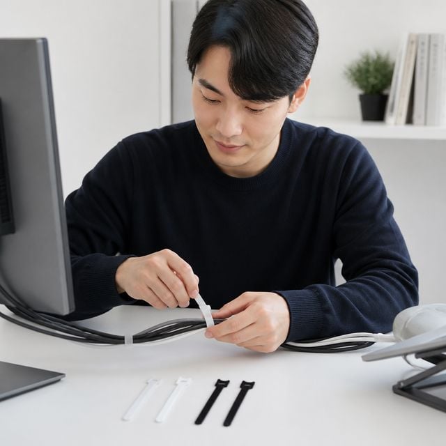 전선 정리 밴드 케이블 타잉 컴퓨터 배선 마무리 용품 - 이미지 1