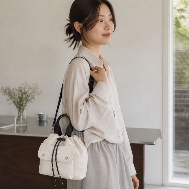 여성 복조리 미니 숄더백 크로스백 데일리 학생 가방 캐주얼 소품 - 이미지 1