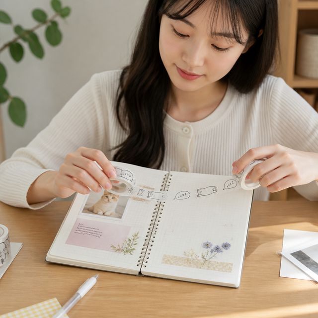 고양이 디자인 마스킹 테이프 다이어리 꾸미기 문구 소품 문구점 페이퍼