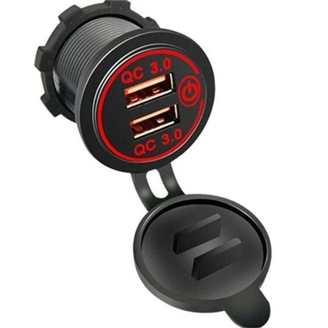 차량용 usb 충전기 캠핑카 usb 포트 고속 선박용 매립형 시거 오토바이용 오토바이 방수형 전압계 스위치