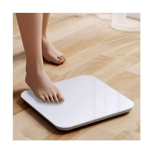 인테리어 화이트 유리 체중계 디자인 디지털 LED 강화 퓨어