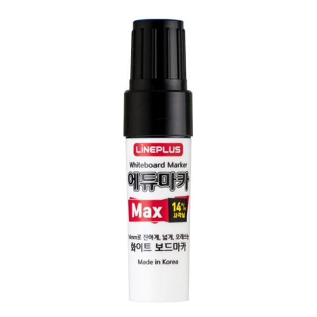 라인플러스 보드마카 에듀마카 맥스 사각닙 14mm 12개입 1다스 검정색 화이트보드마카 - 이미지 1