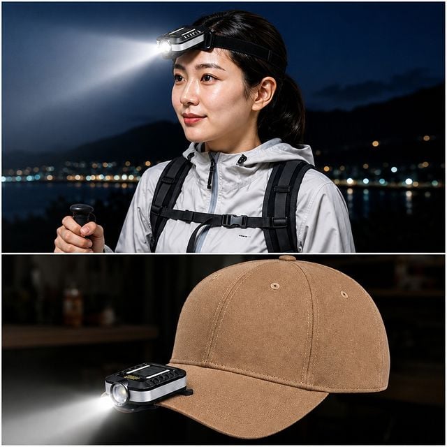 더넓고밝은 LED 멀티 야외 낚시 등산 모자 랜턴 캡라이트 헤드랜턴