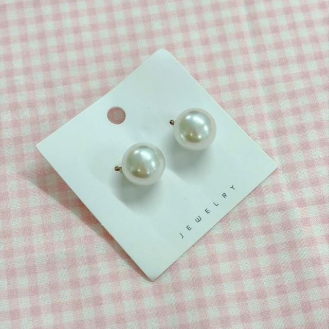 진주 은침 빅 웨딩 귀걸이 14mm 혼주 데일리 한복 용귀 귀찌 흑 담수