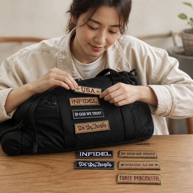 영문 자수 와펜 패치 의류 가방 부착용 부자재 - 이미지 1