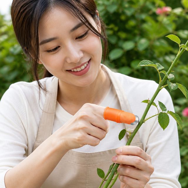 원예 농작업 채칼 반지형 엄지 칼 마늘 껍질 벗기기 식물 줄기 커팅 골무 - 이미지 1