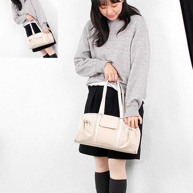 스트링 슬림한 무지 숄더백 여성가방 끈조절 캔버스 데일리