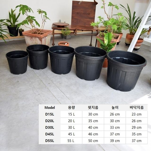 이탈리아 그레이트 낮은포트 대형 고무 화분 D15L - 이미지 5