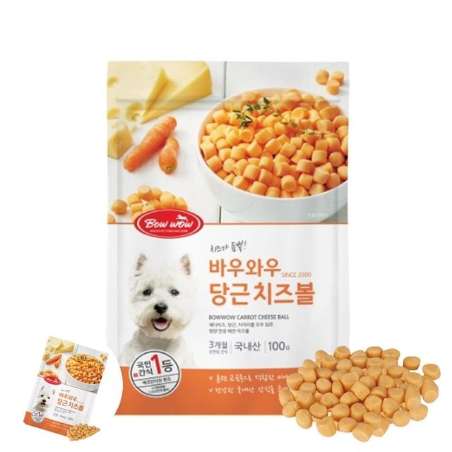 강아지영양간식 애견영양간식 당근 치즈볼 100g 강아지 간식