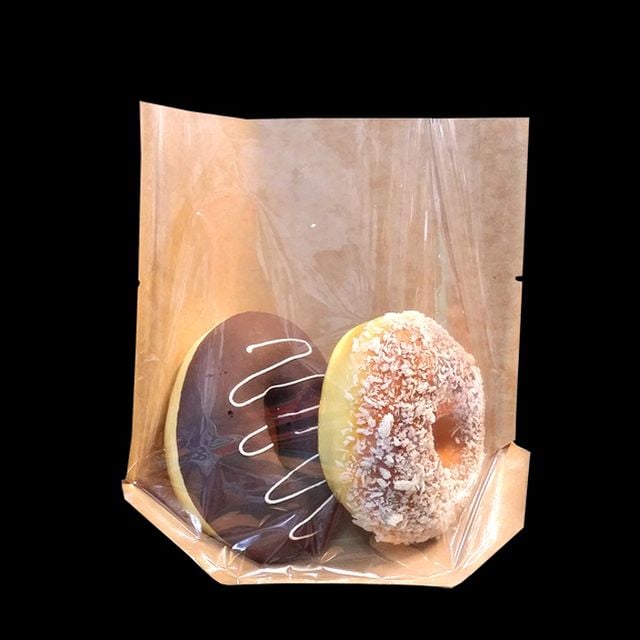 앞투명 크라프트 스탠드 빵봉투 27X25cm 밑면6cm 100P