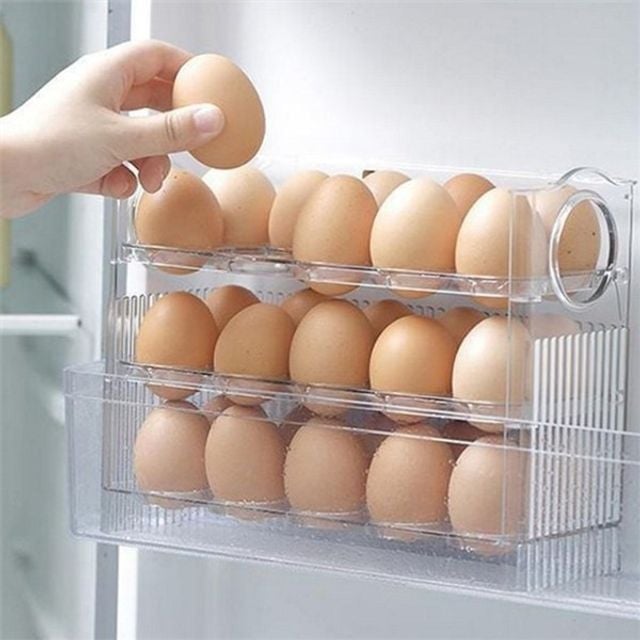 계란 보관 용기 달걀 보관함 플라스틱 슬라이딩 다층 냉장고 트레이 자동 공급
