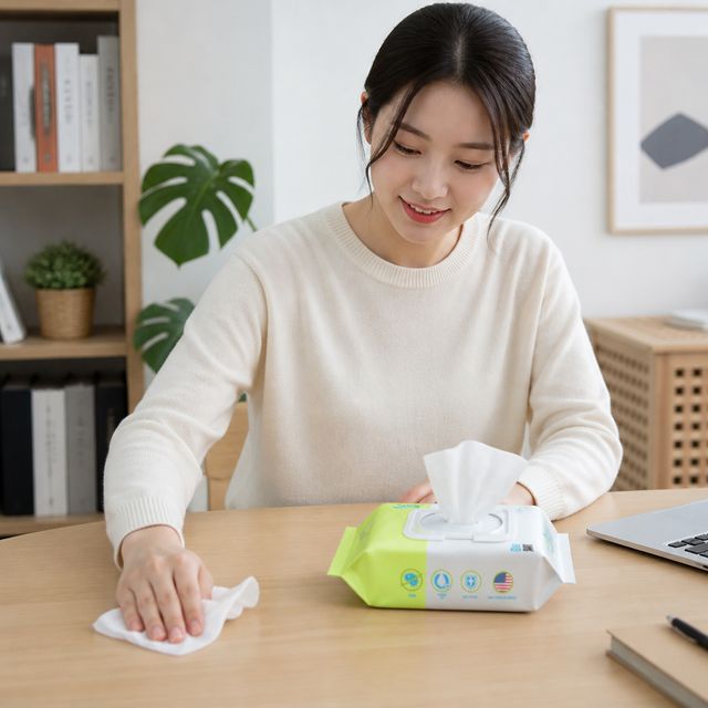 세정티슈 1팩 가정용 사무실 테이블 청소 롤헤이 물티슈