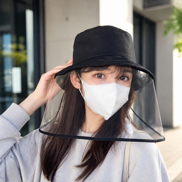 안면보호 벙거지 모자 투명 가림막 얼굴 가리개 비말 차단 햇 캡