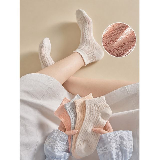 여성 펀칭 메쉬 발목양말