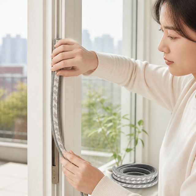 문풍지 모헤어 틈새막이 창문틀 접착식 방풍 차단재