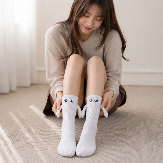 커플 양말 손잡는 디자인 자석 중목 선물용 잡화 - 이미지 1