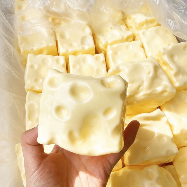 리빙러빙 치즈 크런치 말랑이 파츠 스퀴시 슬라임 슬랑이 스트레스볼 수제 장난감 촉감놀이