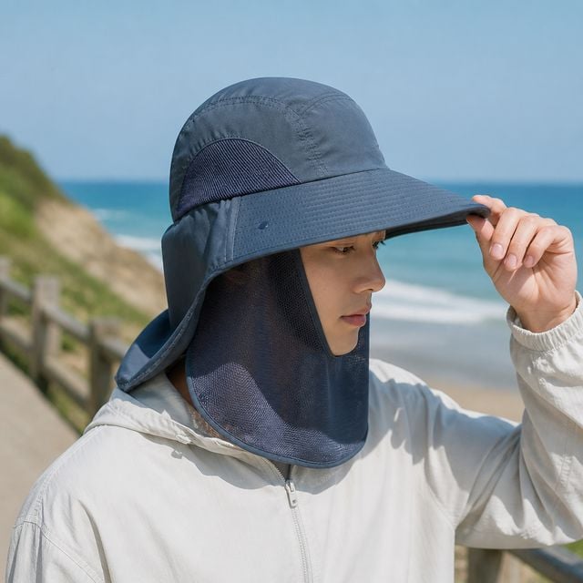 썬글레이드 플랩캡 남녀공용 자외선차단 여름 휴가 물놀이 모자