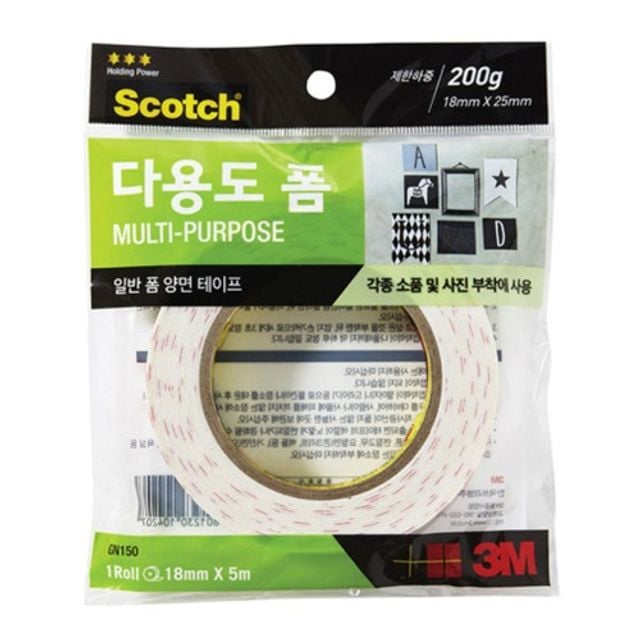 3M 스카치 다용도 폼양면테이프 GN150 18mmx5m