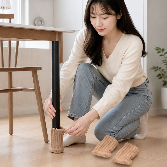 의자 다리 소음 방지 패드 식탁 가구 발캡 4P - 이미지 1