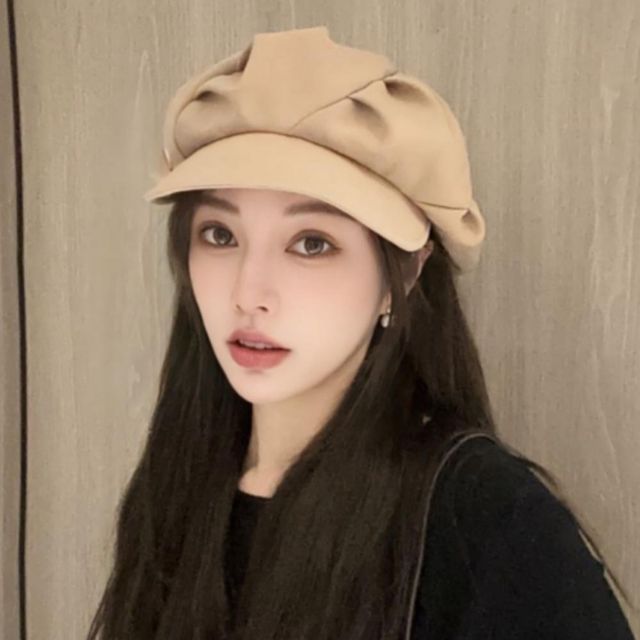 여성 주름 클래식 절개 모던 빵모자 겨울 베레모 모자