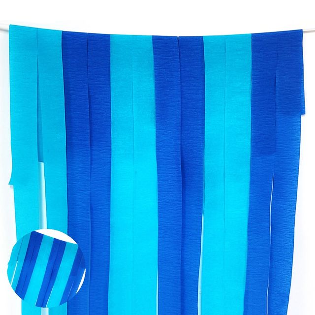 포토존소품 파티커튼 이벤트 파티스트리머 6입 혼합 하늘 파랑 4.5mm x 25m