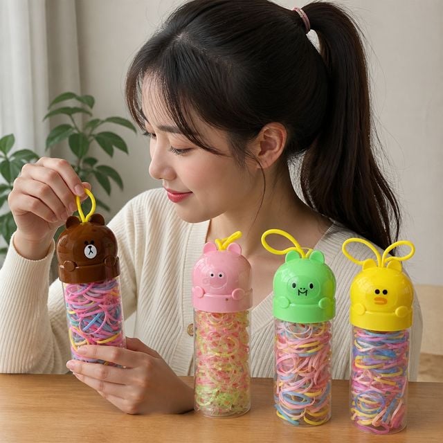 헤어밴드 케이스 머리끈 동물 캐릭터 보관함 아이 헤어액세서리 - 이미지 1